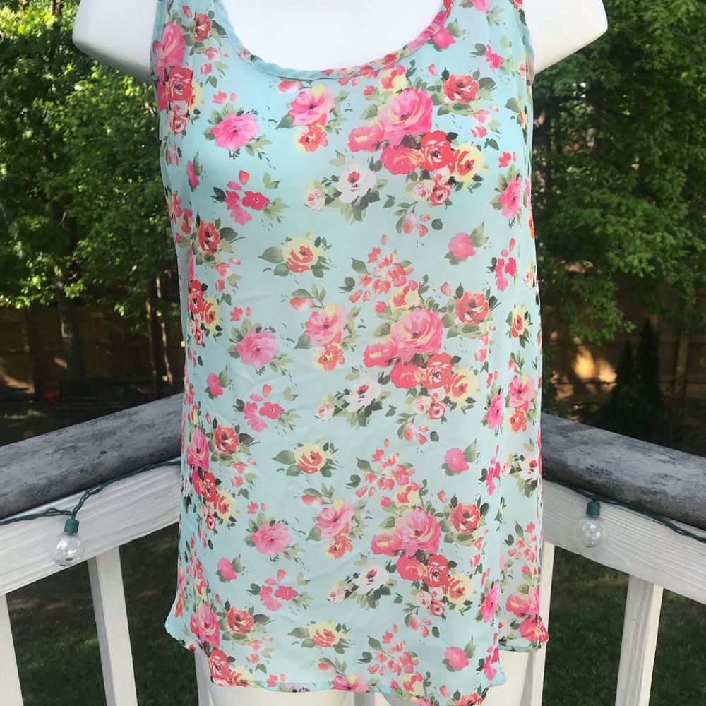 Sheer flowered crochet blouse